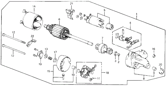 1988 Honda CIVIC SEDAN FRAME, COMMUTATOR END - (31219PC1004) 1988 Honda CIVIC SEDAN FRAME, COMMUTATOR END - (31219PC1004)