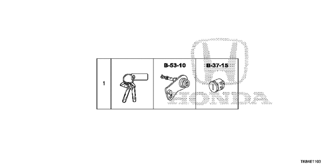 ELECTRICAL / EXHAUST / HEATER / FUEL/KEY CYLINDER SET (SMART) for 2014 Honda ODYSSEY #1