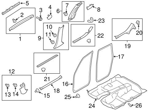 Impreza INTERIOR TRIM - PILLARS