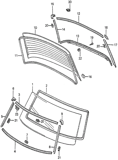 BODY / AIR CONDITIONING/WINDSHIELD - REAR WINDOW for 1983 Honda ACCORD SEDAN #1
