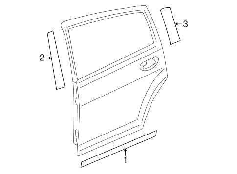 Caliber EXTERIOR TRIM - REAR DOOR