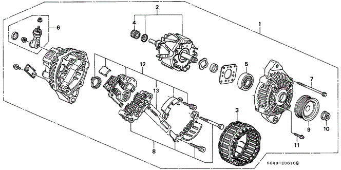 1996 Honda CIVIC SEDAN RECTIFIER ASSY. - (31127P2EA01) 1996 Honda CIVIC SEDAN RECTIFIER ASSY. - (31127P2EA01)