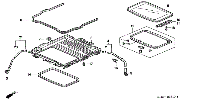 INTERIOR / BUMPER/SLIDING ROOF for 1996 Honda CIVIC SEDAN #1