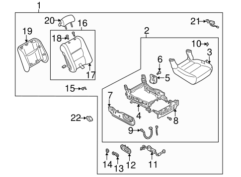 Millenia FRONT SEAT COMPONENTS 3