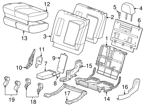Captiva Sport REAR SEAT COMPONENTS