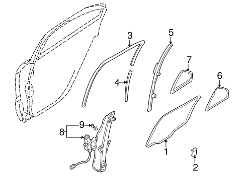 Galant GLASS - REAR DOOR