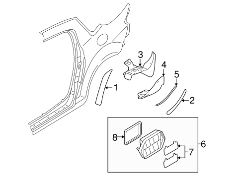 RX-8 EXTERIOR TRIM - QUARTER PANEL 2