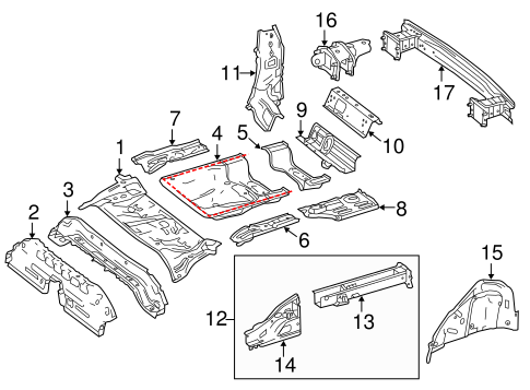 CLA250 REAR FLOOR & RAILS