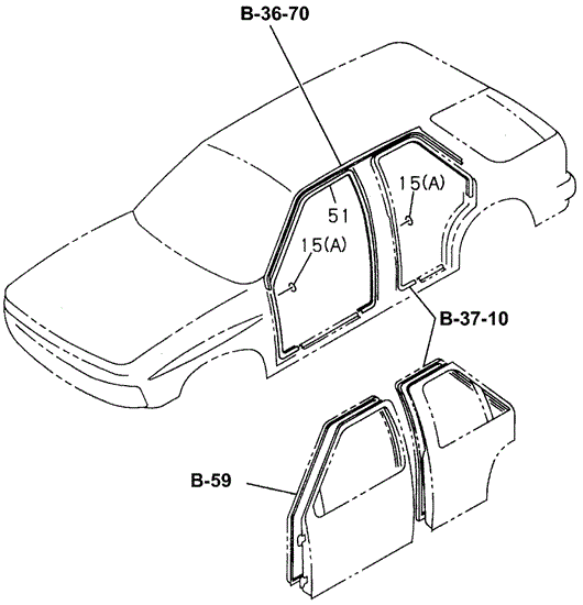 INTERIOR / BUMPER/FRONT DOOR TRIM WEATHERSTRIP for 1994 Honda PASSPORT #1