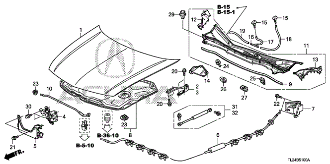 TSX SEDAN ENGINE HOOD