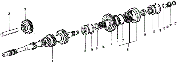 TRANSMISSION - MANUAL/MT MAINSHAFT - MAINSHAFT GEARS for 1978 Honda ACCORD HATCHBACK #1