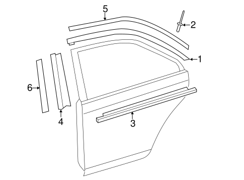 Camry EXTERIOR TRIM - REAR DOOR