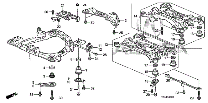 TL FRONT SUB FRAME - REAR BEAM