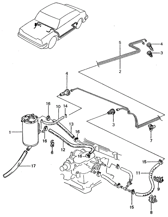 ELECTRICAL / EXHAUST / HEATER / FUEL/CANISTER - FUEL HOSE for 1982 Honda CIVIC SEDAN #1