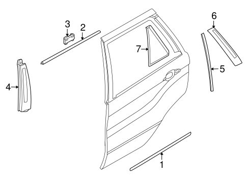 X5 EXTERIOR TRIM - REAR DOOR