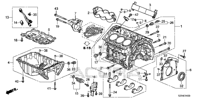 ENGINE/CYLINDER BLOCK - OIL PAN for 2014 Acura MDX #1