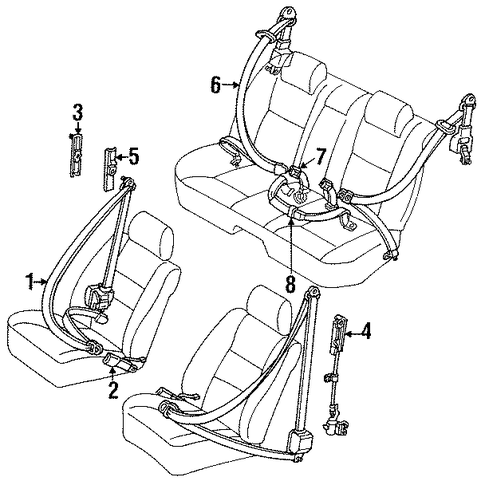 LS400 FRONT SEAT BELTS