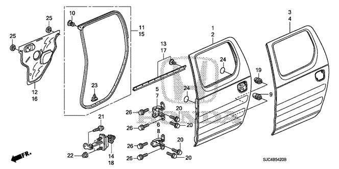 BODY / AIR CONDITIONING/REAR DOOR PANELS for 2013 Honda RIDGELINE #1