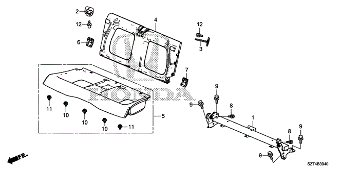 CR-Z REAR BULKHEAD COVER - REAR UNDER TRAY