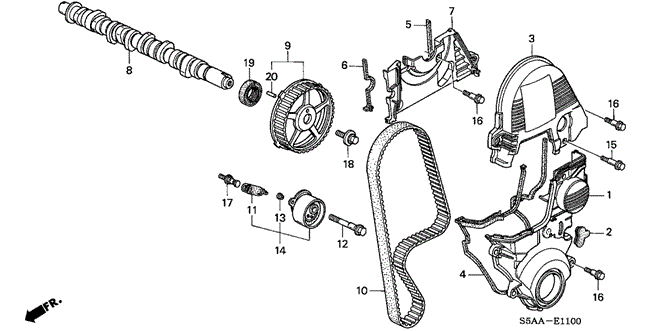 ENGINE/CAMSHAFT - TIMING BELT for 2004 Honda CIVIC SEDAN #1