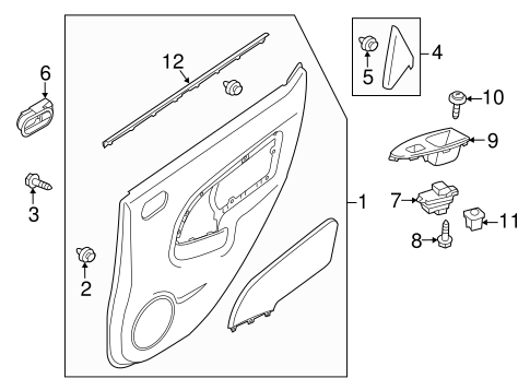 2 INTERIOR TRIM - REAR DOOR