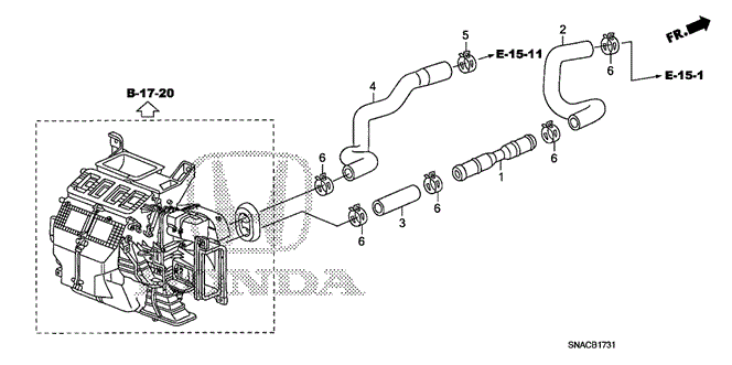 CIVIC SEDAN WATER HOSE (2.0L)