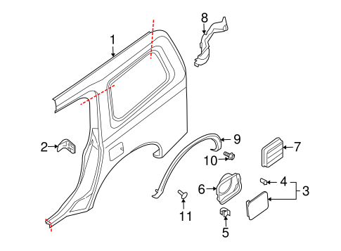 QX56 QUARTER PANEL & COMPONENTS