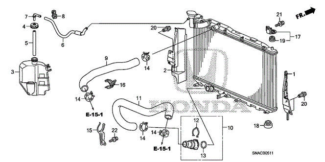 CIVIC SEDAN RADIATOR HOSE - RESERVE TANK (2.0L)