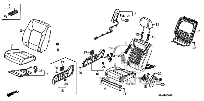 INTERIOR / BUMPER/FRONT SEAT (R.) for 2011 Honda PILOT #1
