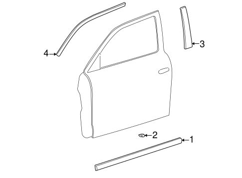 Accent EXTERIOR TRIM - FRONT DOOR 2