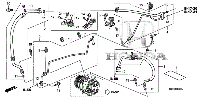 BODY / AIR CONDITIONING/A/C HOSES - PIPES for 2010 Honda FIT #1
