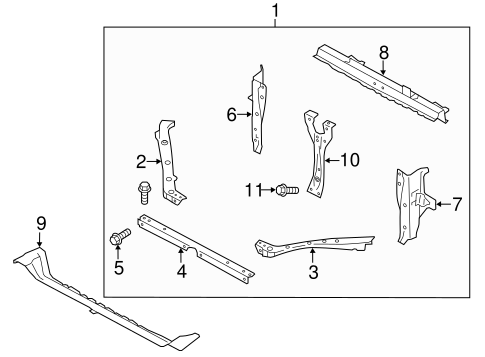 Impreza RADIATOR SUPPORT