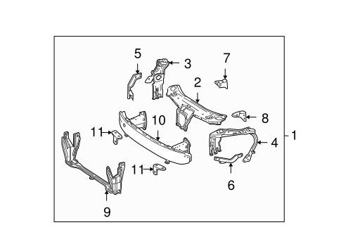S350 RADIATOR SUPPORT