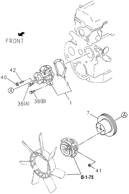 ENGINE/WATER PUMP (DX) for 1996 Honda PASSPORT #1