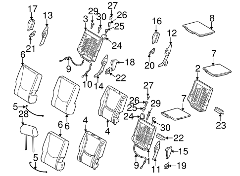 ML320 REAR SEAT COMPONENTS
