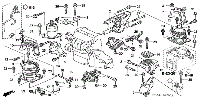 TSX SEDAN ENGINE MOUNTS (MT)