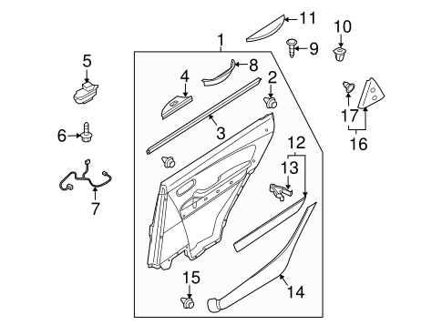 CX-9 INTERIOR TRIM - REAR DOOR