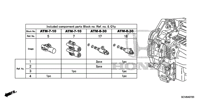 TRANSMISSION - AUTOMATIC/AT SOLENOID VALVE SET for 2011 Honda ELEMENT #1