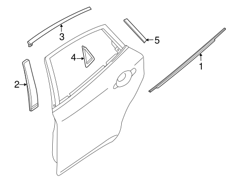 Q70L EXTERIOR TRIM - REAR DOOR