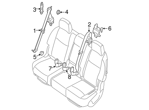 JX35 SECOND ROW SEAT BELTS