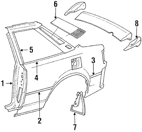 Celica EXTERIOR TRIM - QUARTER PANEL