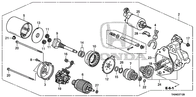 ENGINE/STARTER MOTOR (DENSO) (V6) for 2011 Honda ACCORD SEDAN #1