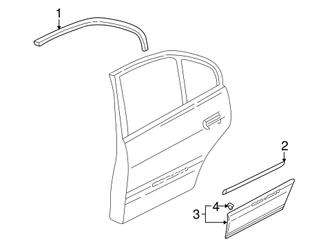 Galant EXTERIOR TRIM - REAR DOOR