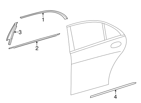 S550 EXTERIOR TRIM - REAR DOOR