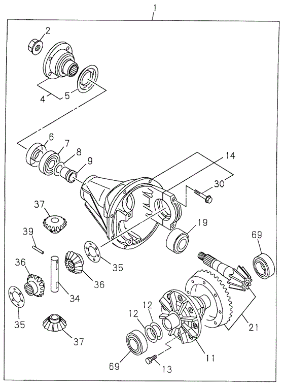 CHASSIS/FRONT FINAL DRIVE (FR:9806) for 2000 Honda PASSPORT #1