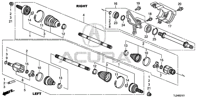 TSX SEDAN DRIVESHAFT - HALF SHAFT (V6)