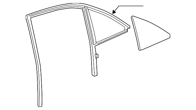 23125044 Деталь FIXED GLASS, RIGHT