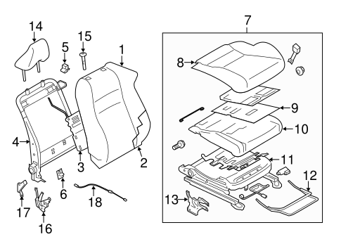 BRZ FRONT SEAT COMPONENTS
