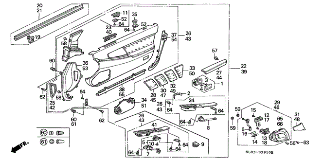 NSX FRONT DOOR LINING