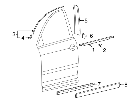 Phaeton EXTERIOR TRIM - FRONT DOOR